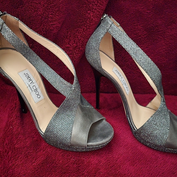 Jimmy Choo Stiletto Heels, Gray & Black, Sparkling, 5" heel, Size 30 (8.5 US) - Picture 12 of 13